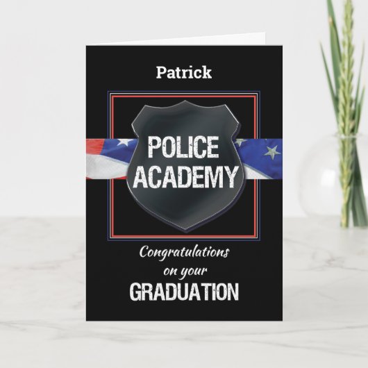 Afstuderen politieacademie gefeliciteerd kaart (Voorkant)