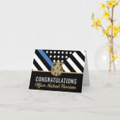 Afstuderen politieacademie gefeliciteerd kaart (Gele Bloem)