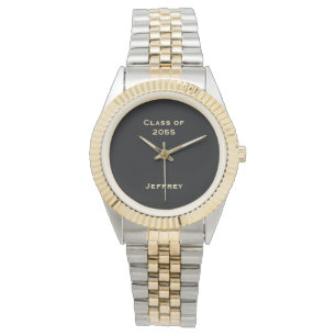 Afstuderen polshorloge, klasse van, twee toon, uni horloge