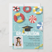 Afstuderen Pool Party High School College Foto Kaart (Voorkant)