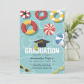 Afstuderen Pool Party High School College Fun Cool Kaart (Staand voorkant)