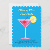 Afstuderen Pool Party Invitation in Blue Kaart (Voorkant)