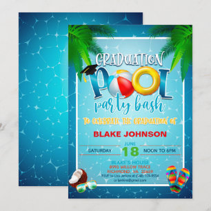 Afstuderen Pool Party Invitation Kaart