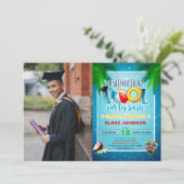 Afstuderen Pool Party nodiging met foto Kaart (Staand voorkant)