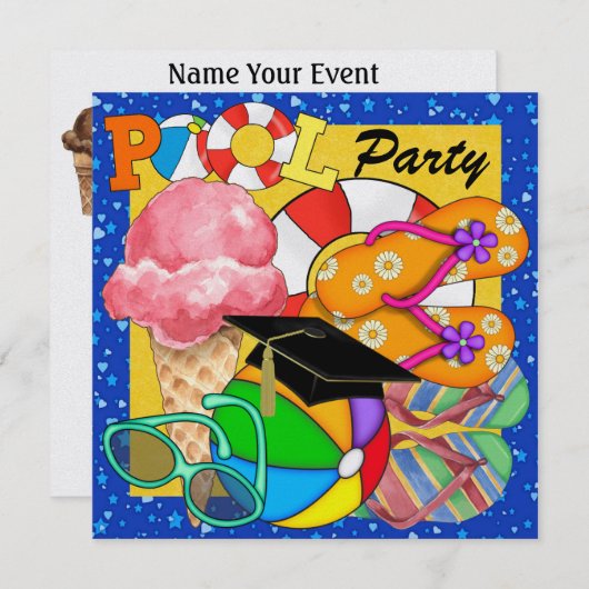 Afstuderen Pool Party - SRF Kaart (Voorkant / Achterkant)