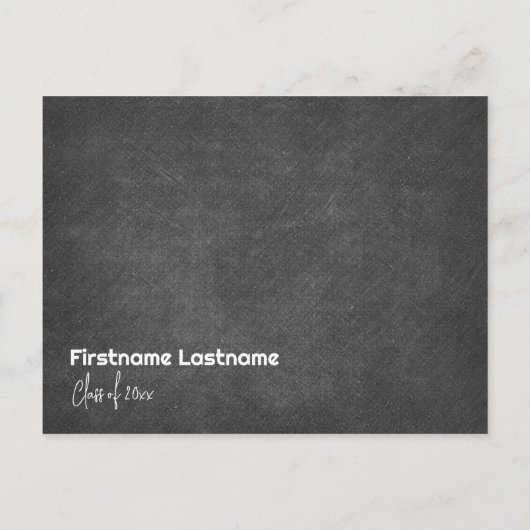 Afstuderen Portret met achtergrond van het Chalkbo Aankondigingskaart (Achterkant)