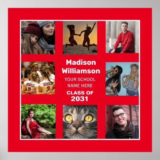 Afstuderen Poster 8 Fotocollage klasse van het jaa (Voorkant)