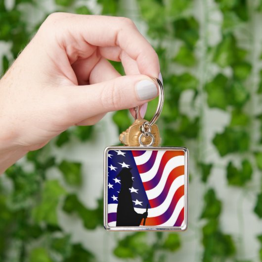 Afstuderen#-Premium Square Sleutelhanger (Hand)