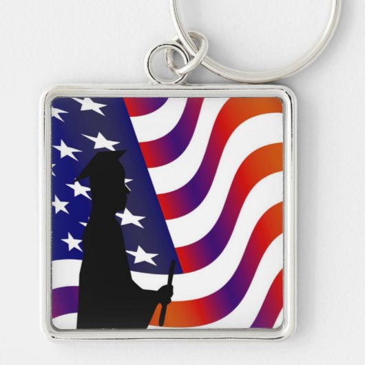 Afstuderen#-Premium Square Sleutelhanger (Voorkant)