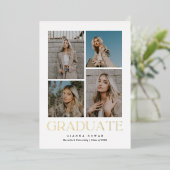 Afstuderen prestige Afstuderen Fotouitnodiging Folie Feestdagenkaart (Staand Voorkant)