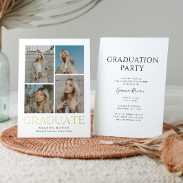 Afstuderen prestige Afstuderen Fotouitnodiging Folie Feestdagenkaart