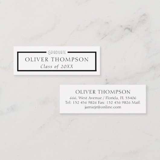 Afstuderen Professional Networking Mini Visitekaartje (Voorkant / Achterkant)