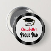 Afstuderen Proud Dad Parent Daughter Monogram Afst Ronde Button 7,6 Cm (Voorkant /achterkant)