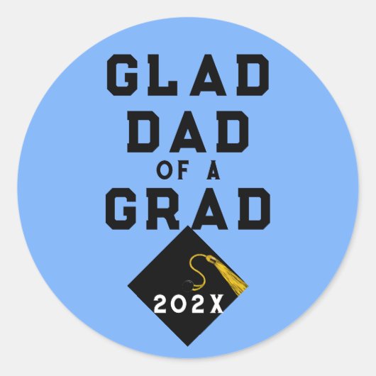 Afstuderen Proud Dad Ronde Sticker (Voorkant)