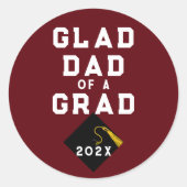 Afstuderen Proud Dad Ronde Sticker (Voorkant)