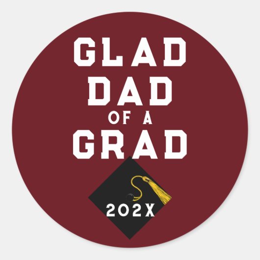 Afstuderen Proud Dad Ronde Sticker (Voorkant)