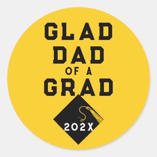 Afstuderen Proud Dad Ronde Sticker (Voorkant)