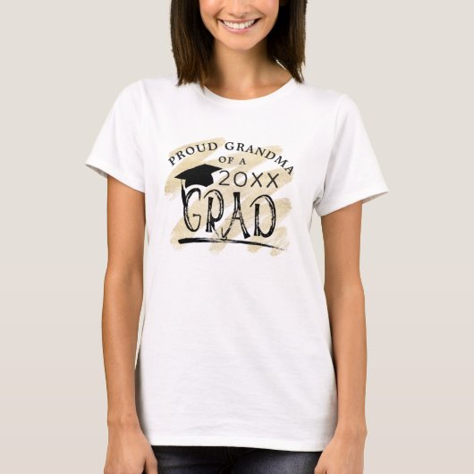 Afstuderen PROUD GRANDMA VAN AFSTUDEERDER Black Go T-shirt (Voorkant)