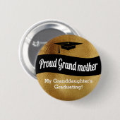 Afstuderen - Proud Grandmoeder = Faux Gold Ronde Button 5,7 Cm (Voorkant /achterkant)