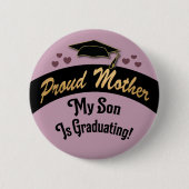 Afstuderen Proud Mam Zoon studeert af Ronde Button 5,7 Cm (Voorkant)