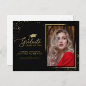 Afstuderen publicatie Chic Afstudeerder Gold Glitt Briefkaart (Voorkant / Achterkant)