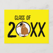 Afstuderen Puppy Blank Briefkaart Geel (Voorkant)