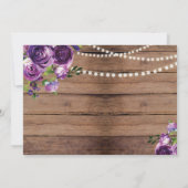 Afstuderen Purple Flowers Lights Wood Foto Kaart (Achterkant)