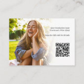 Afstuderen QR Code Moderne minimalistische foto Informatiekaartje (Achterkant)