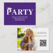 Afstuderen QR Code Moderne minimalistische foto Informatiekaartje (Voorkant / Achterkant)