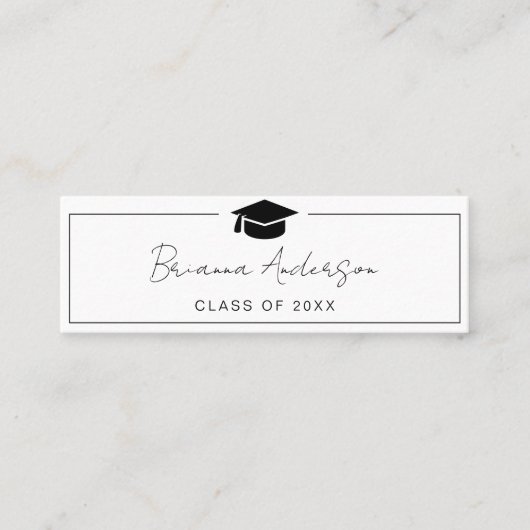 Afstuderen QR-codenaam Kaart invoegen Kaart Mini Visitekaartje (Voorkant)