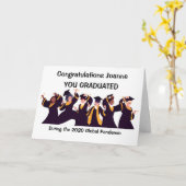 Afstuderen Quarantine Kaart Funny Card voor Afstud (Gele Bloem)