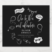 Afstuderen Quirky Doodle Next Adventure Zwart Bier Etiket (Enkel label)
