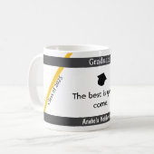 Afstuderen quote 5 koffie mok (Voorkant links)