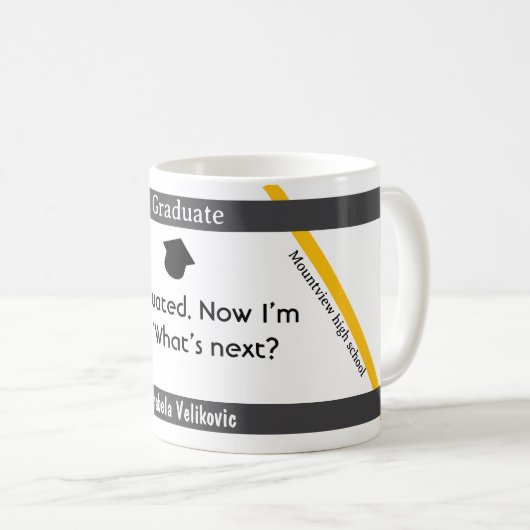 Afstuderen quote 7 koffie mok (Voorkant rechts)