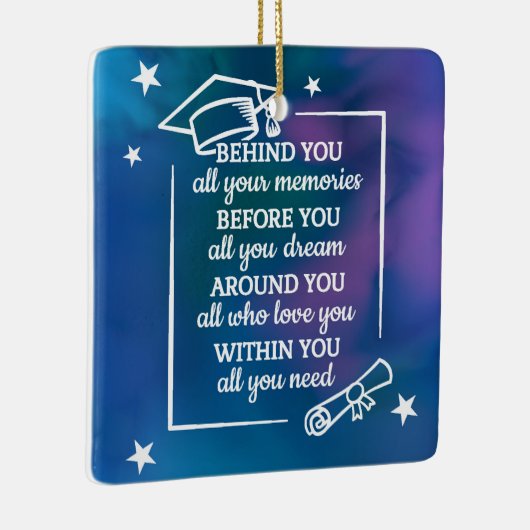 Afstuderen Quote Keramisch Ornament (Rechts)