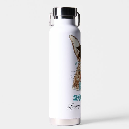 Afstuderen Rabbit Custom Water Bottle Waterfles (Voorkant)