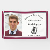 Afstuderen, rechtenschool, rood, Crimson Custom Spandoek (Horizontaal)