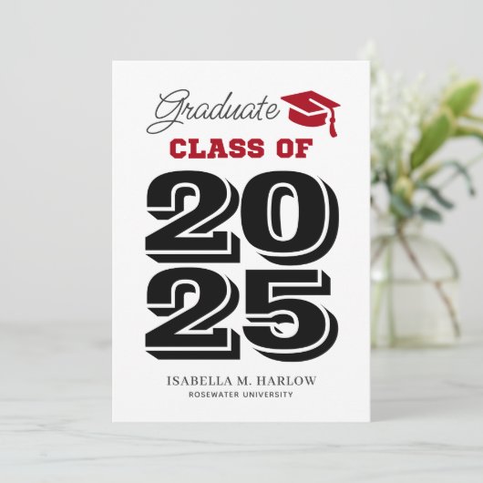 Afstuderen Red Black University College Afstuderen Aankondiging (Staand voorkant)
