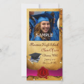 AFSTUDEREN RED BROWN WAX SEAL MONOGRAM roze Aankondiging (Voorkant)