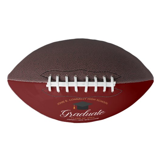 Afstuderen Red Burgundy Senior Afstuderen 2023 American Football (Voorkant)