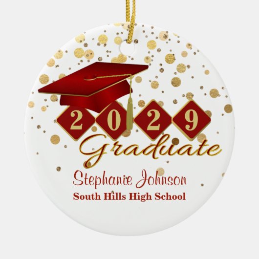 Afstuderen Red- en Gold-keramische siervoorwerpen Keramisch Ornament (Voorkant)