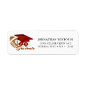 Afstuderen Red Gold Football Retouradres Etiket (Voorkant)