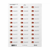 Afstuderen Red Gold Football Retouradres Etiket (Full Sheet)