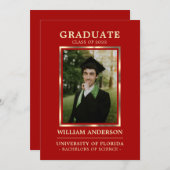 Afstuderen Red Gold Lijst klasse van het jaar | FO Aankondiging (Voorkant / Achterkant)
