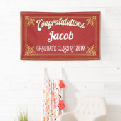 Afstuderen Red Gold Party Spandoek (Insitu)