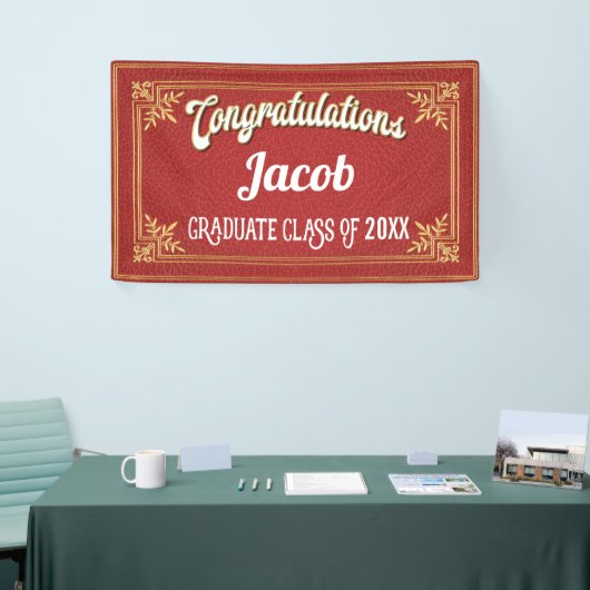 Afstuderen Red Gold Party Spandoek (Beurs)
