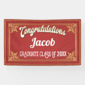 Afstuderen Red Gold Party Spandoek (Horizontaal)