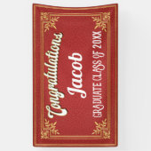 Afstuderen Red Gold Party Spandoek (Verticaal)