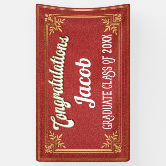 Afstuderen Red Gold Party Spandoek (Verticaal)