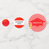 Afstuderen Red Pet & Red Rays Confetti (Achterkanten)